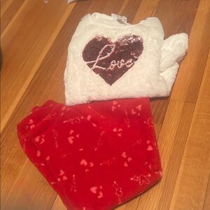 NWT Cozy White Sweatshirt with Heart Design